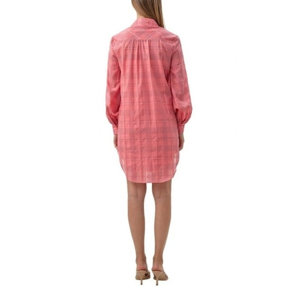 Trina Turk womens Aisling Silk-Blend Mini Dress Long Sleeve Shirtdress Size S - Picture 3 of 14